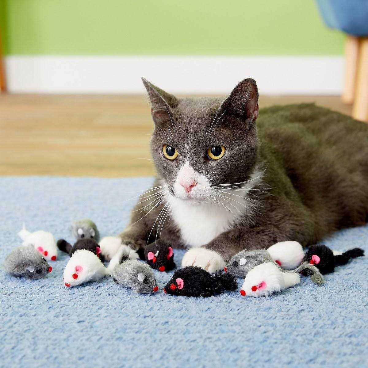 Fur Mice Cat Toys with Rattling Sounds I588161