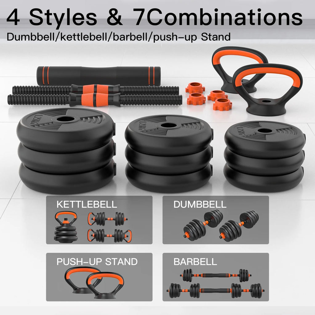 66LBS 4 in 1 Adjustable Dumbbell Set with Connecting Rod T59125