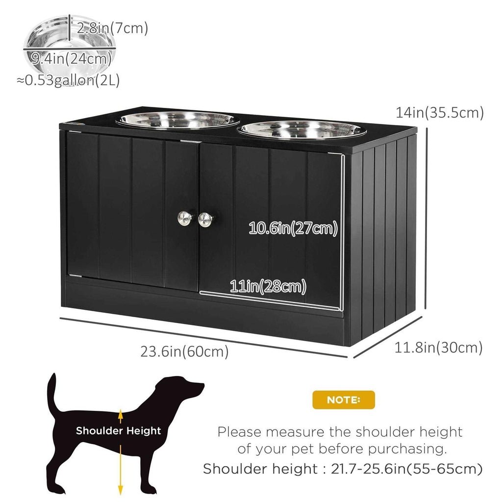 Large Elevated Dog Bowls with Storage Cabinet V52763