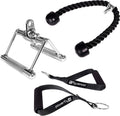 Cable Machine Attachment Set with Tricep Rope, Handles and V Row Handle A8902