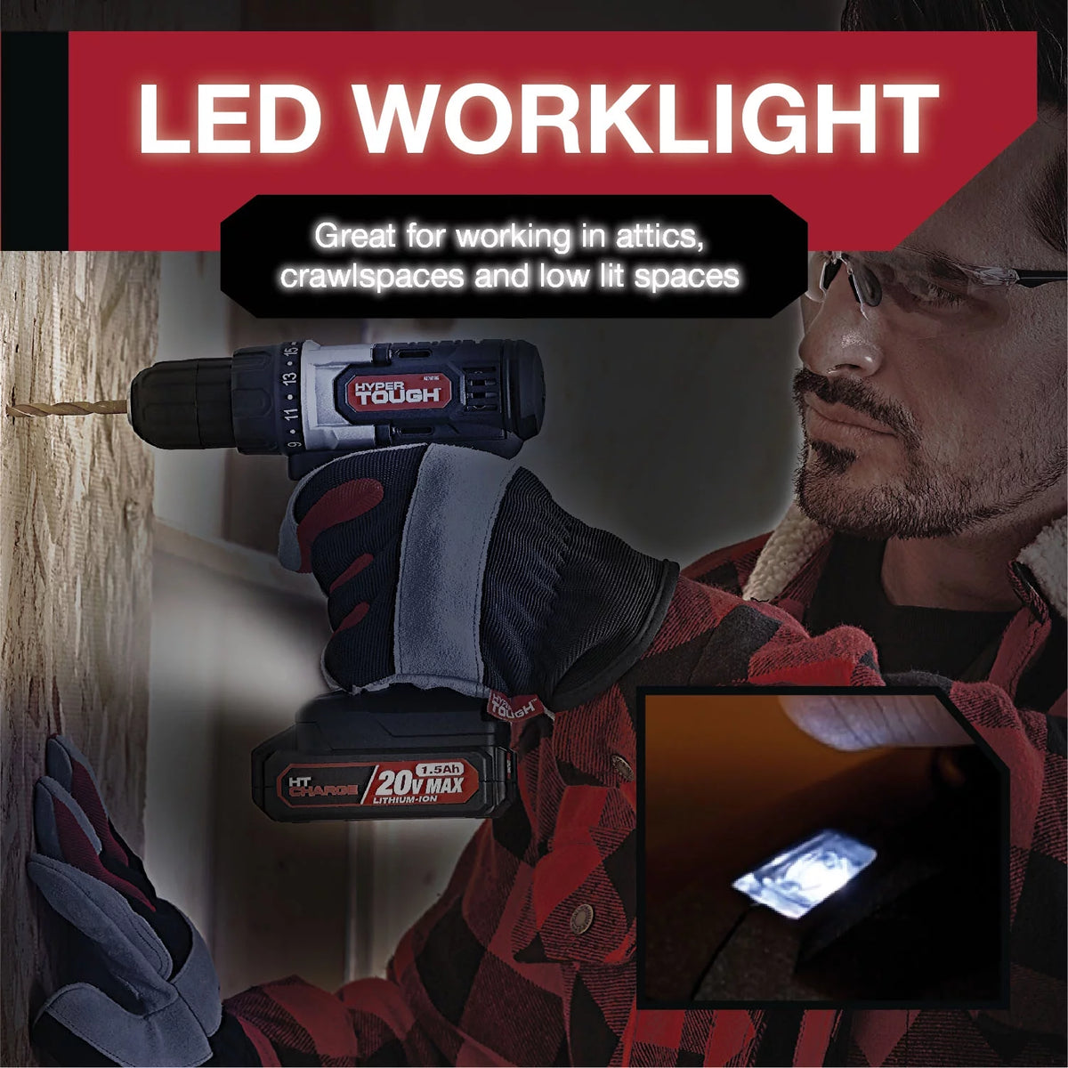 20V Max Lithium-Ion 3/8 inch Cordless Drill 70-Piece Home Tool Set M473