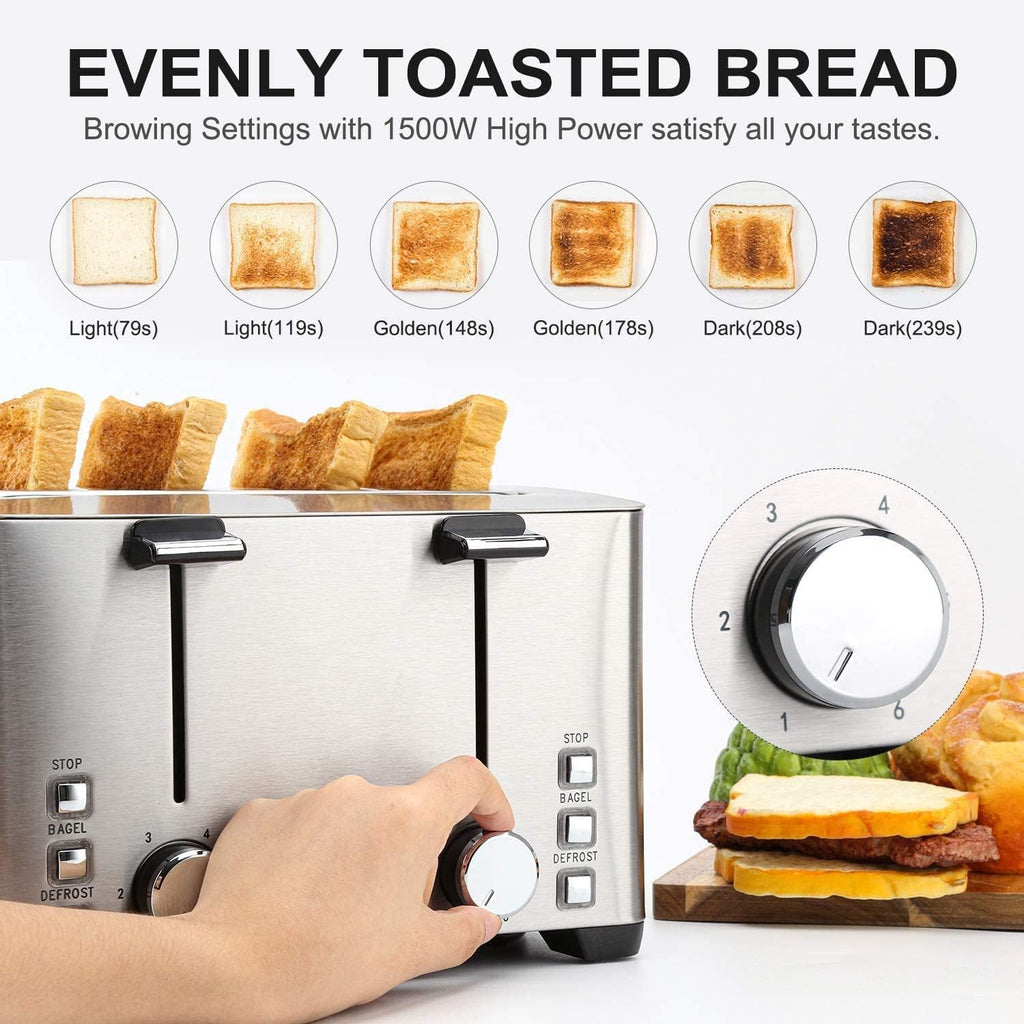 4 Slice Stainless Steel Toaster K206