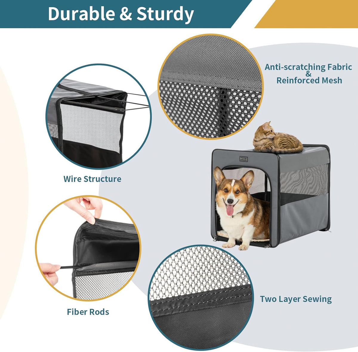Collapsible Large Dog Travel Crate Y514493