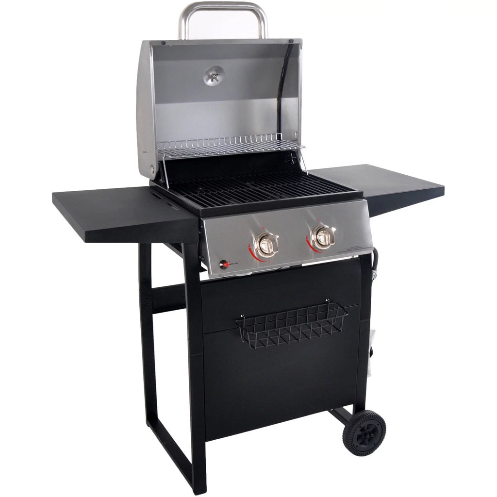 2-Burner Propane Gas Grill, Stainless and Black H443