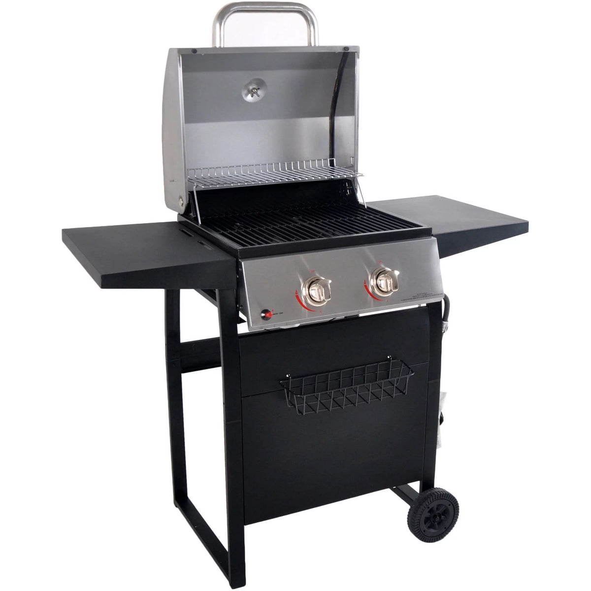 2-Burner Propane Gas Grill, Stainless and Black H443
