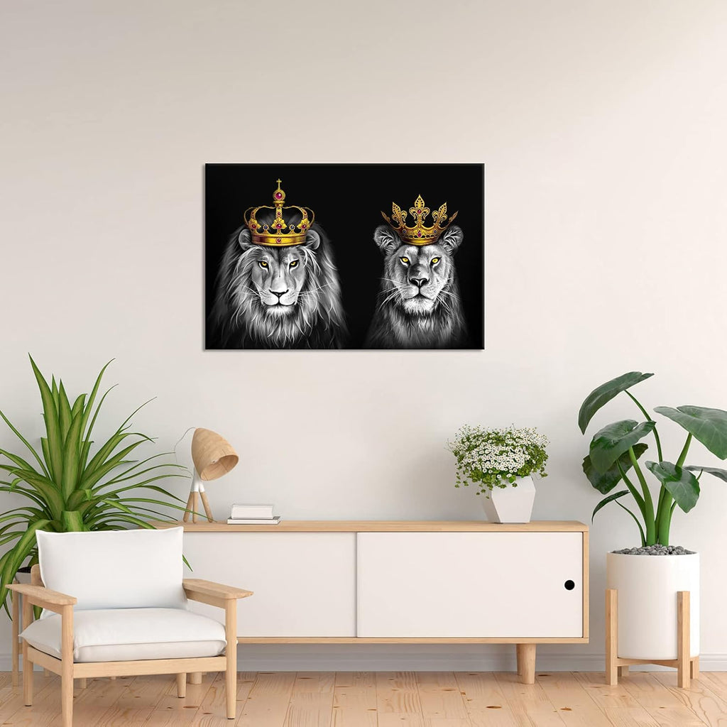 2 Pieces King Animal Canvas Wall Art 24x36inch K753217