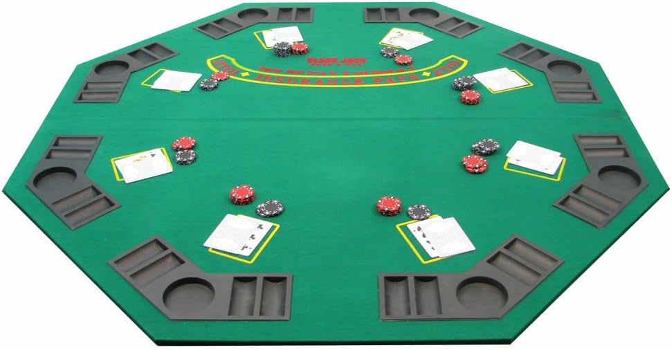 Solid Wood Poker and Blackjack Table Top with Case Y224617