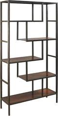 Brown and Black 5 Shelf Bookcase D320736