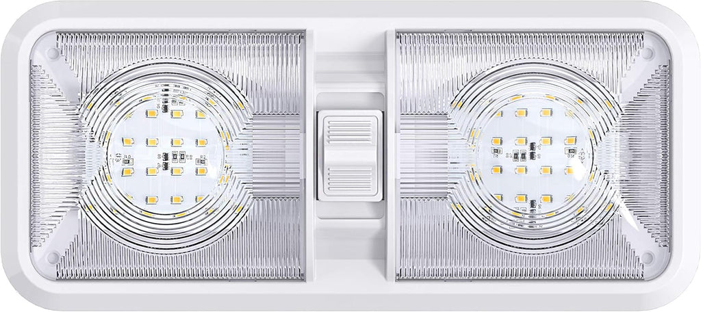 5 Pack LED Ceiling Double Dome Light Fixture with ON/OFF Switch 12V Natural White R8817