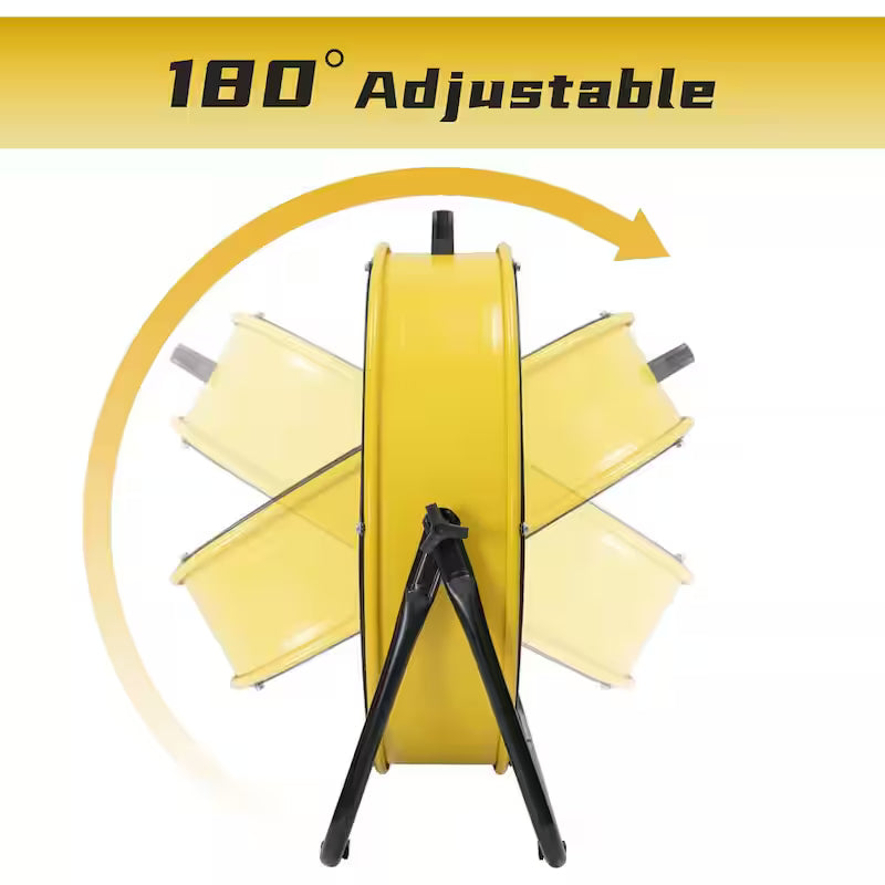 Yellow 24 in. 3 Speeds Portable Drum Fan W41291