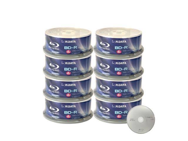 4X BD-R 25GB Single Layer Blue Blu-ray Recordable Blank Media Disc 200 Pack R7888