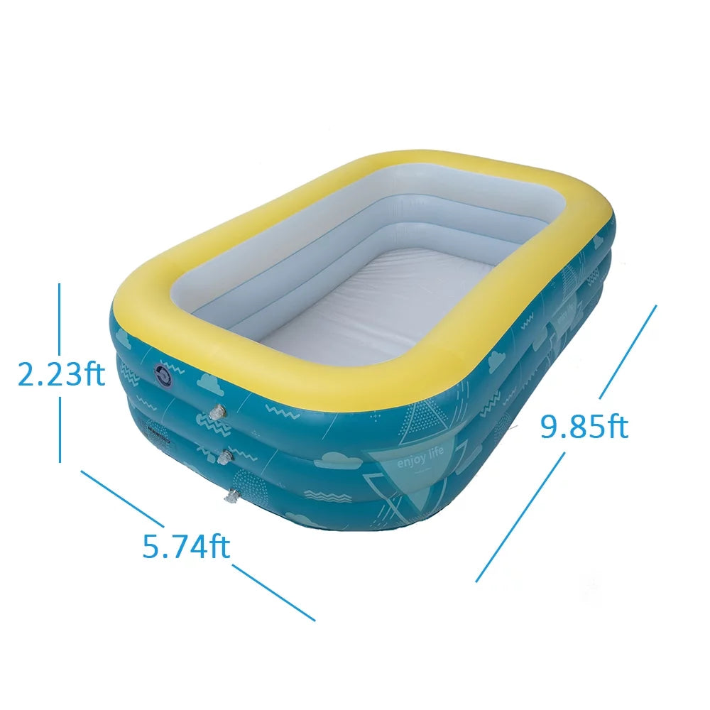 Inflatable Swimming Pool with Pump Blue P432