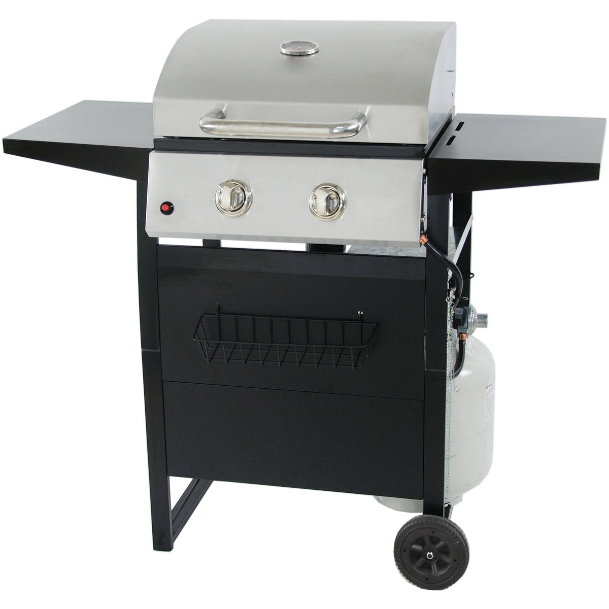 2-Burner Propane Gas Grill, Stainless and Black H443