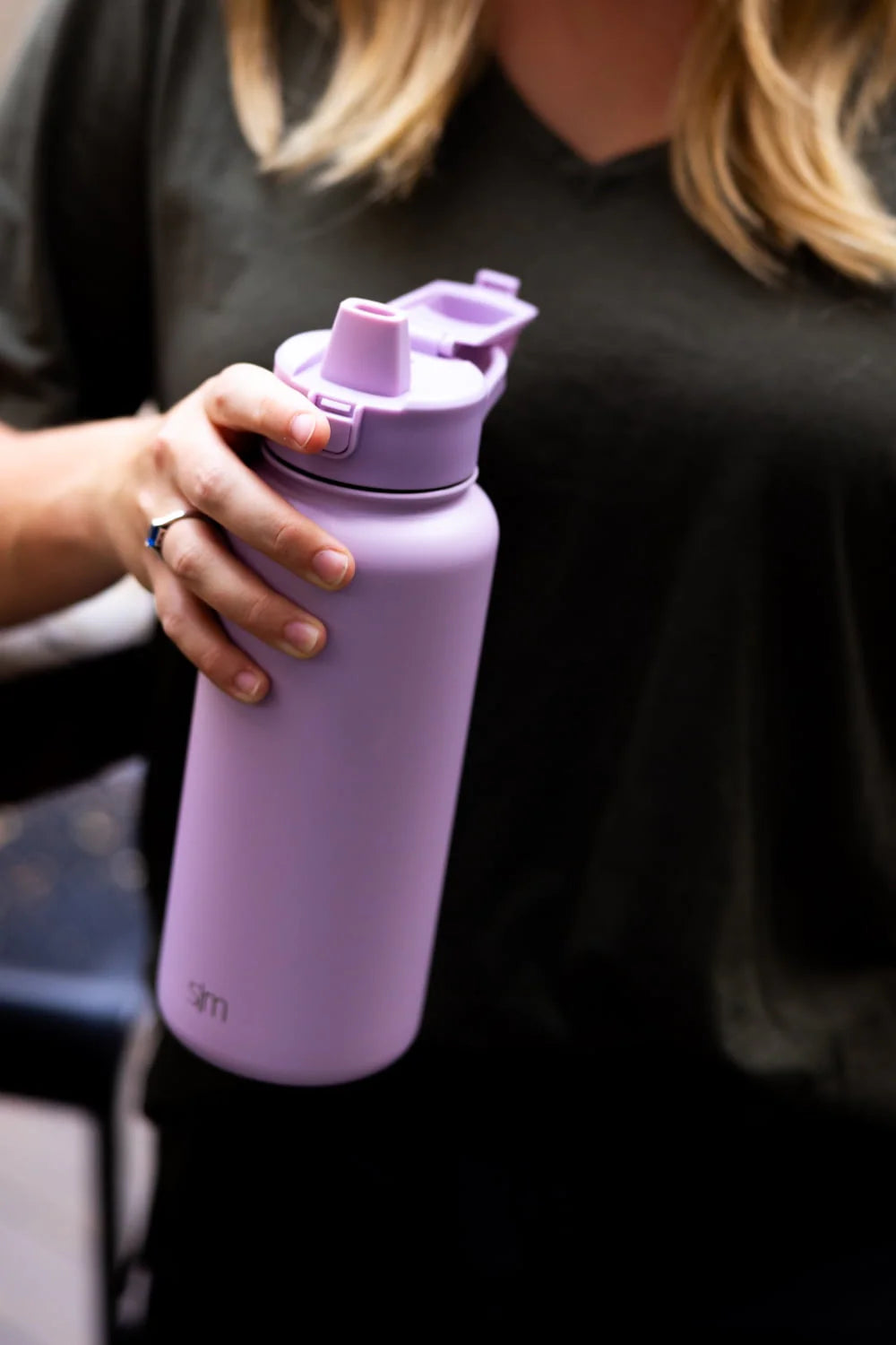 32 fl oz Stainless Steel Water Bottle with Straw Lid H475090