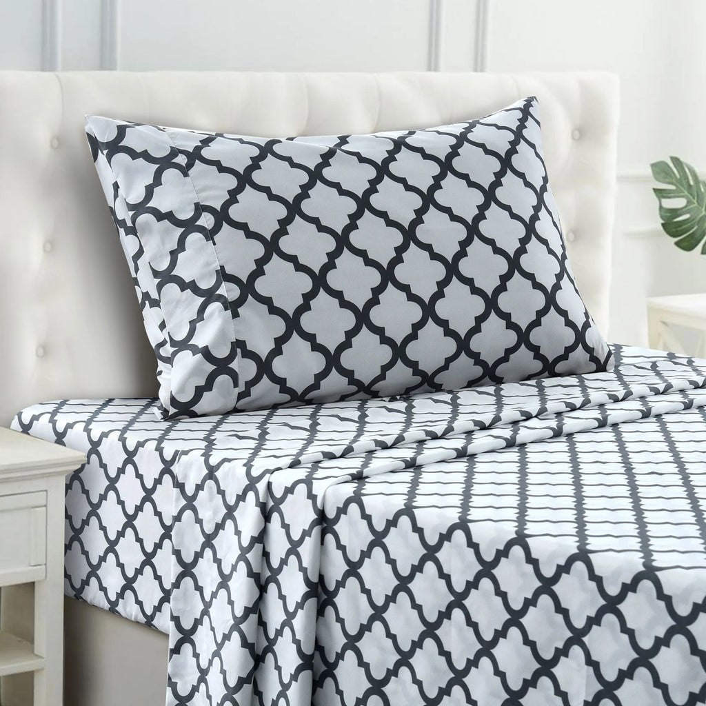 Queen Size 4 Piece Microfiber Deep Pocket Bed Sheets Set D532693