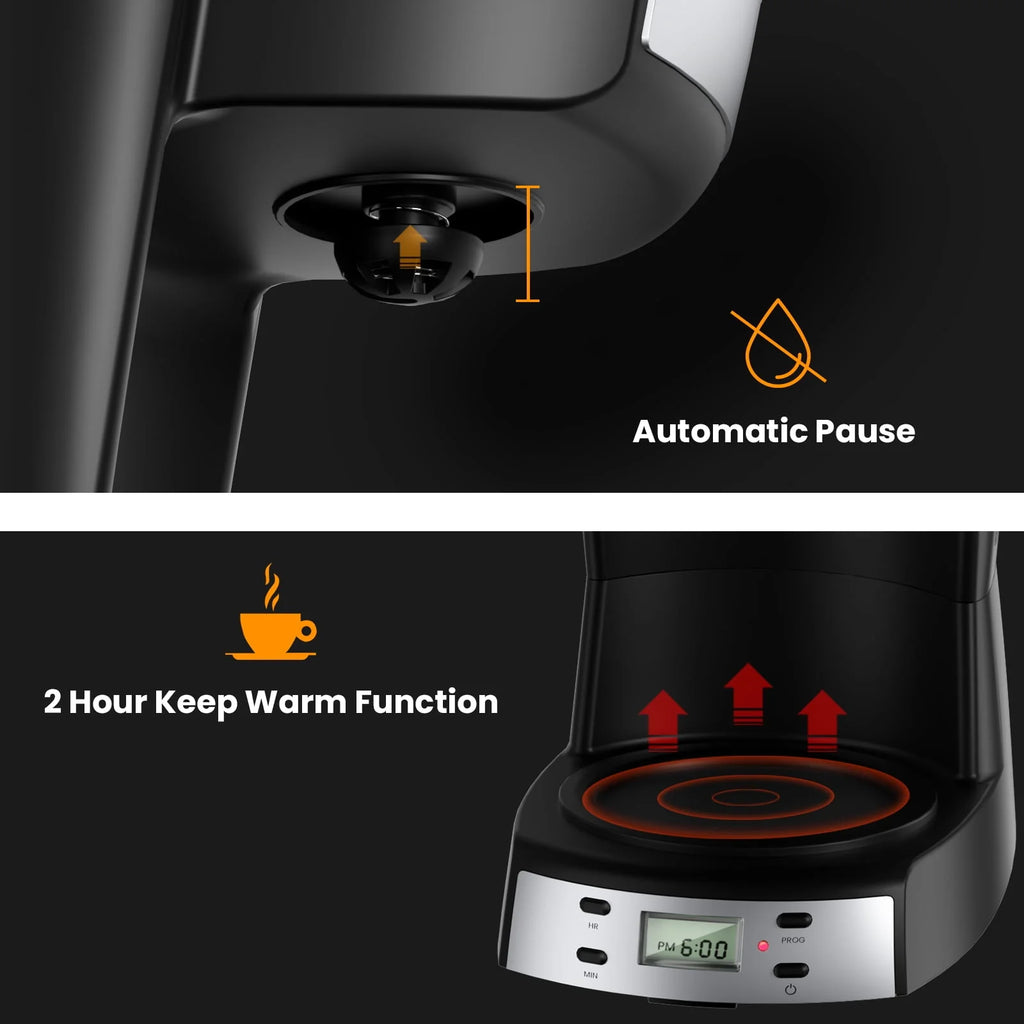 12 Cup Programmable Drip Coffee Maker with Glass Carafe W877