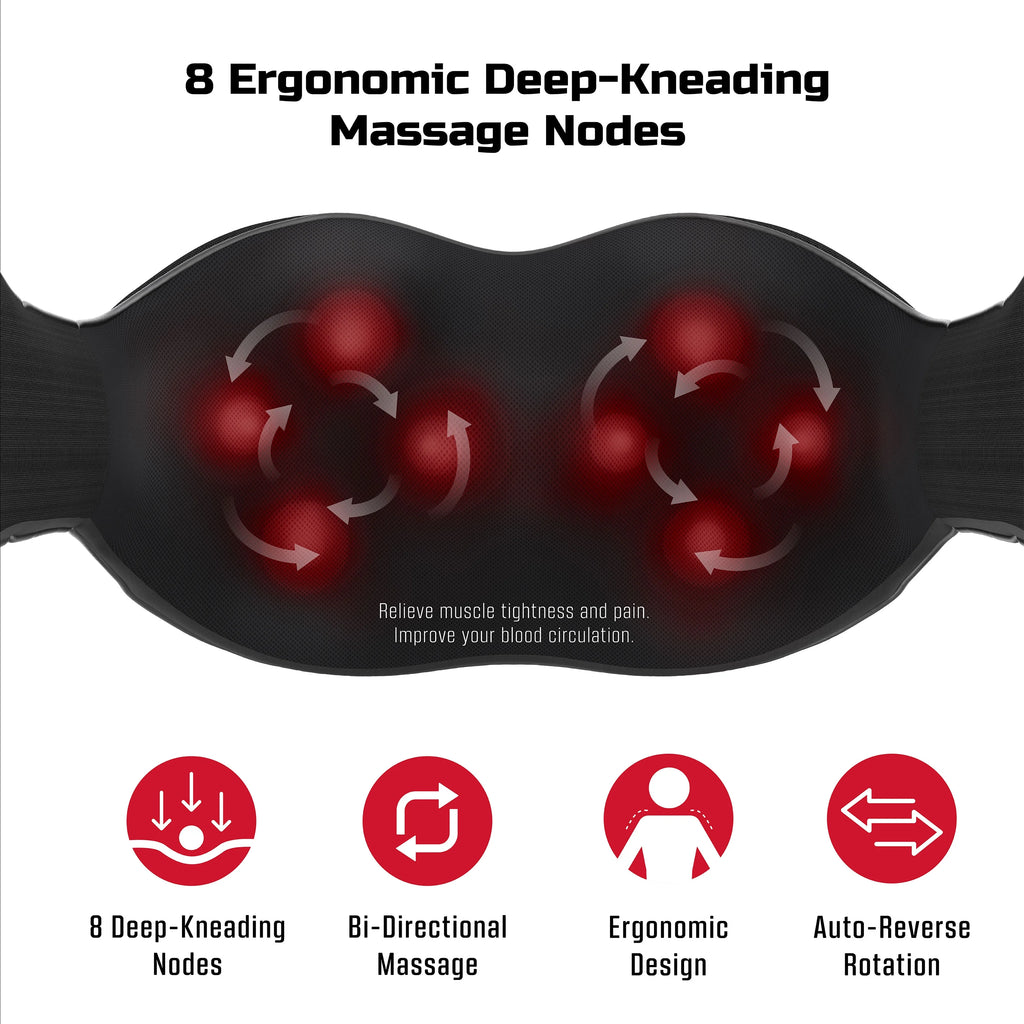Cordless 3D Shiatsu Neck and Back Massager with Heat N19770