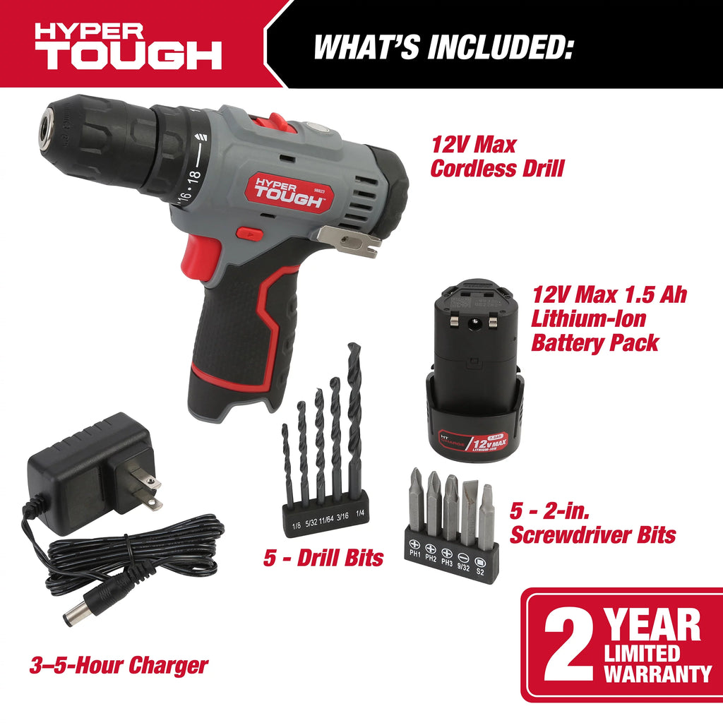 12V Max Lithium-Ion Cordless 2-Speed Drill Driver with Battery and Charger W27634