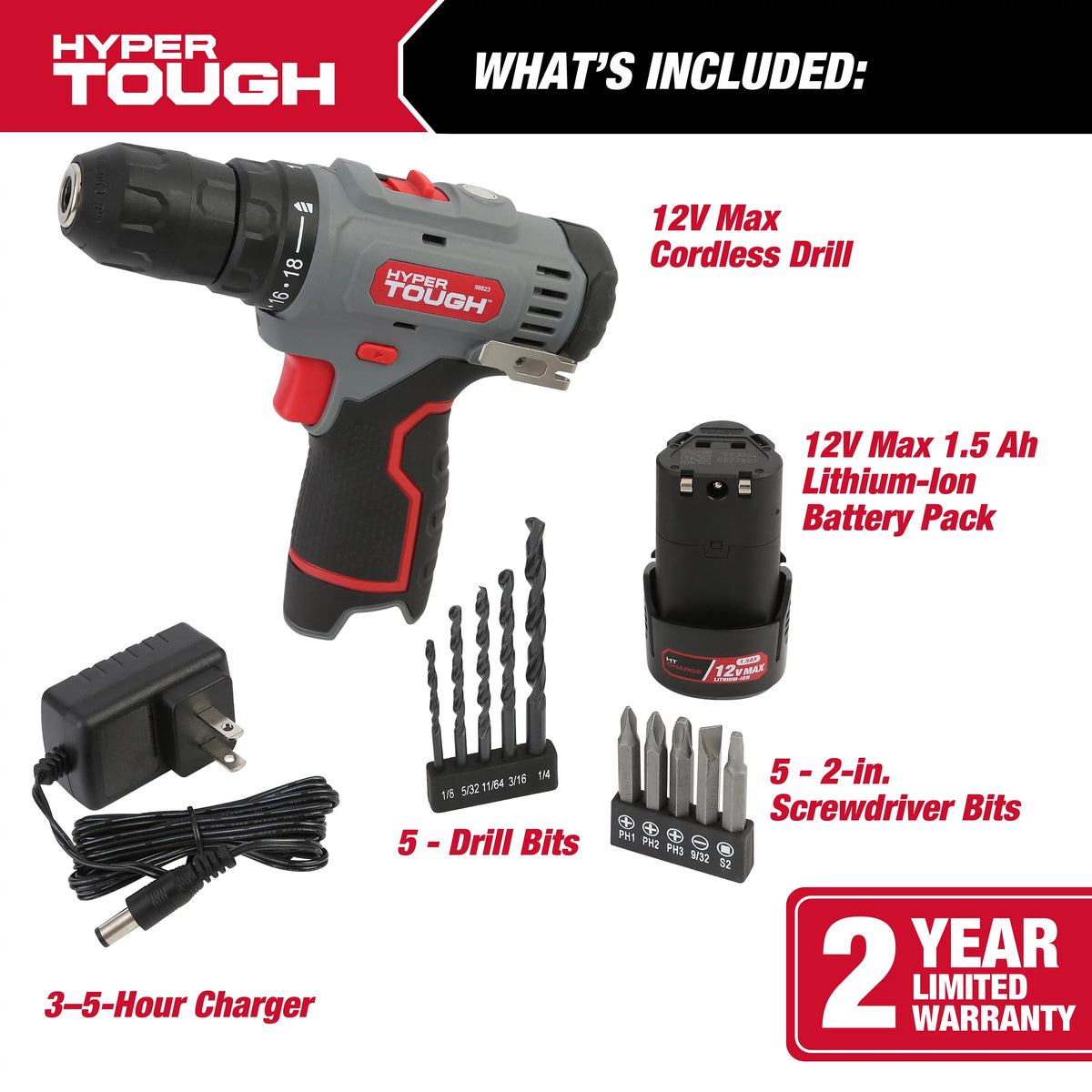 12V Max Lithium-Ion Cordless 2-Speed Drill Driver with Battery and Charger W27634