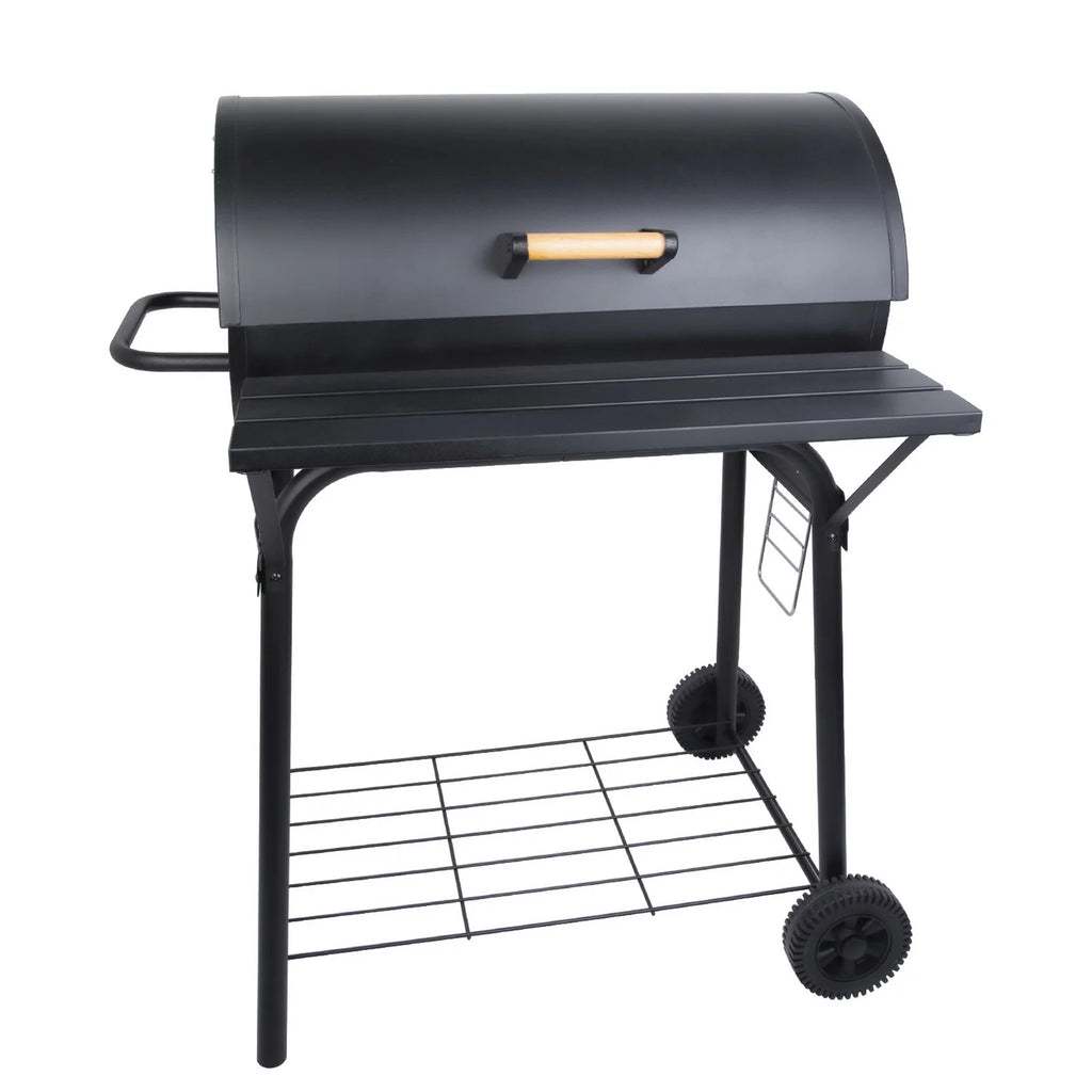 Portable Barrel Charcoal BBQ Grill with Front Shelf E806878