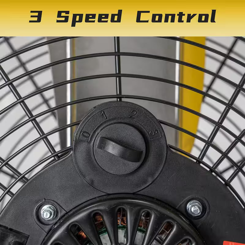Yellow 24 in. 3 Speeds Portable Drum Fan W41291
