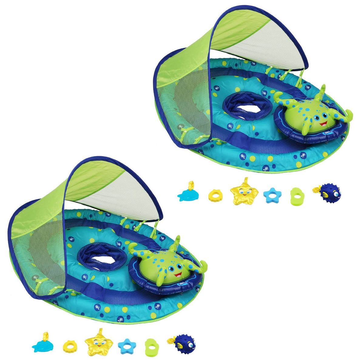 Baby Spring Float Pool Raft with Sun Canopy 2 Pack H136