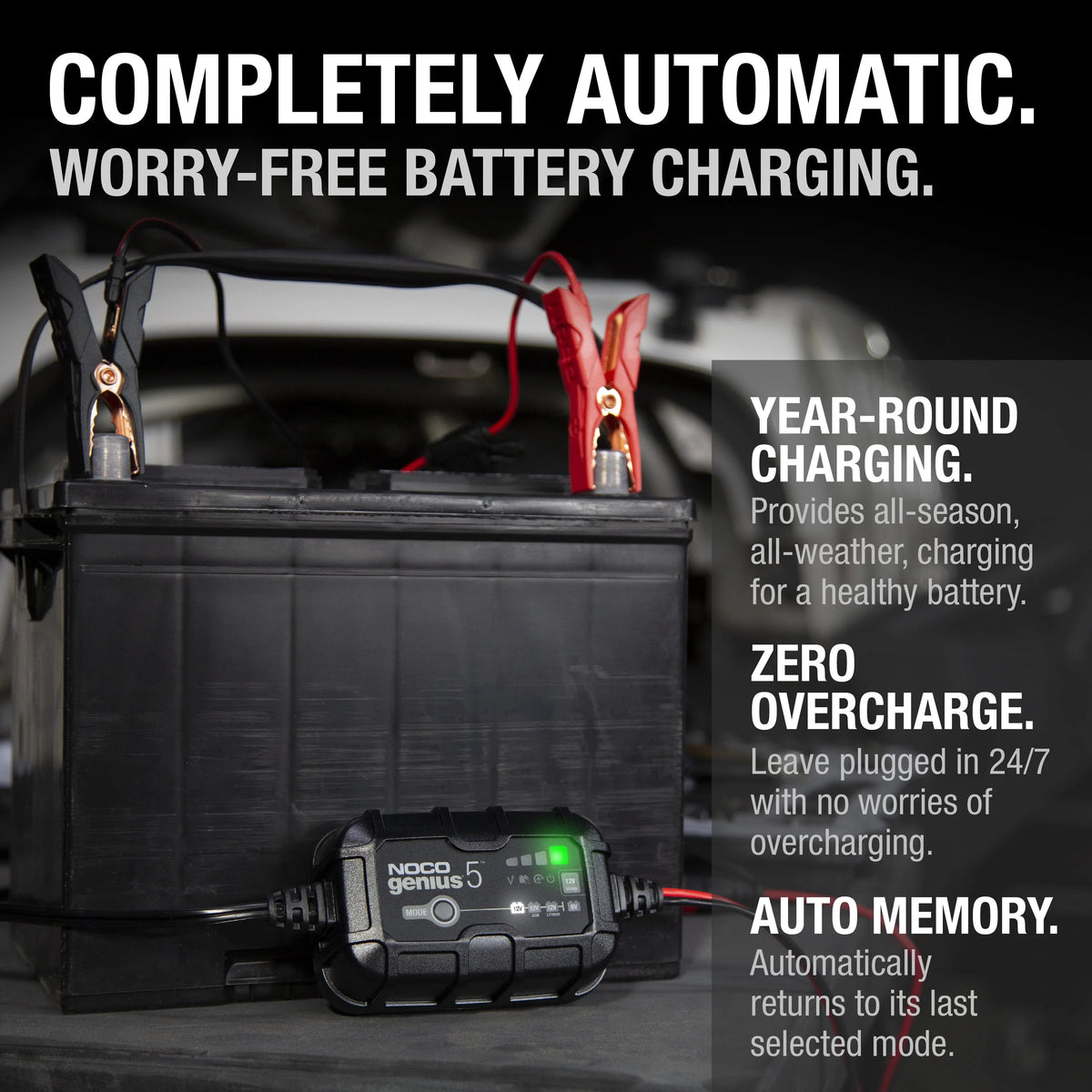 6V/12V 5A Smart Battery Charger and Maintainer T423