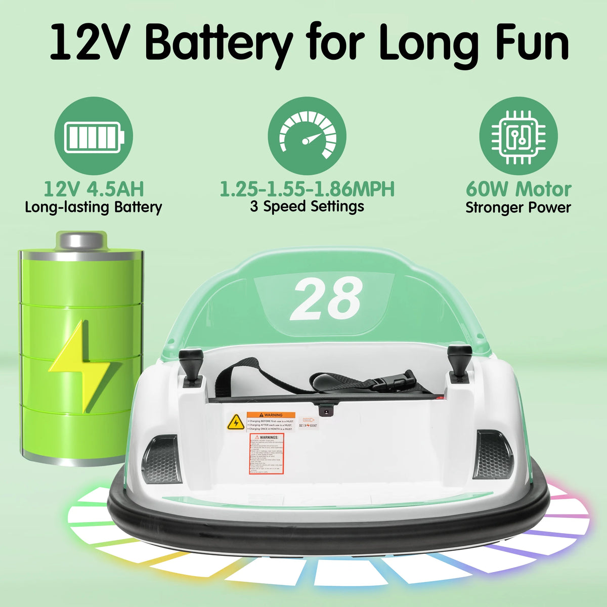 12V Bumper Car for Kids with Remote Control J90472