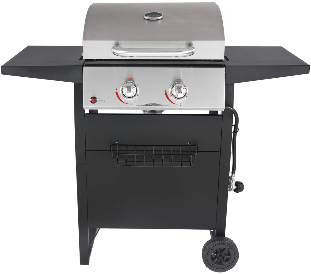2-Burner Propane Gas Grill, Stainless and Black H443