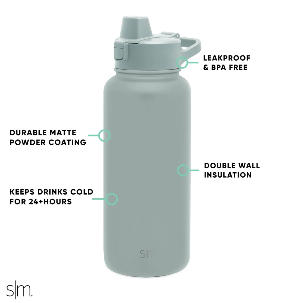 32 fl oz Stainless Steel Water Bottle with Straw Lid H475090