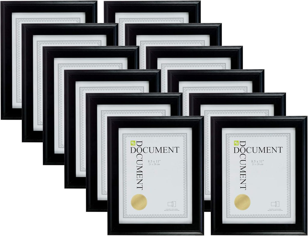 Black Wood Document Frames Set of 12 F9947