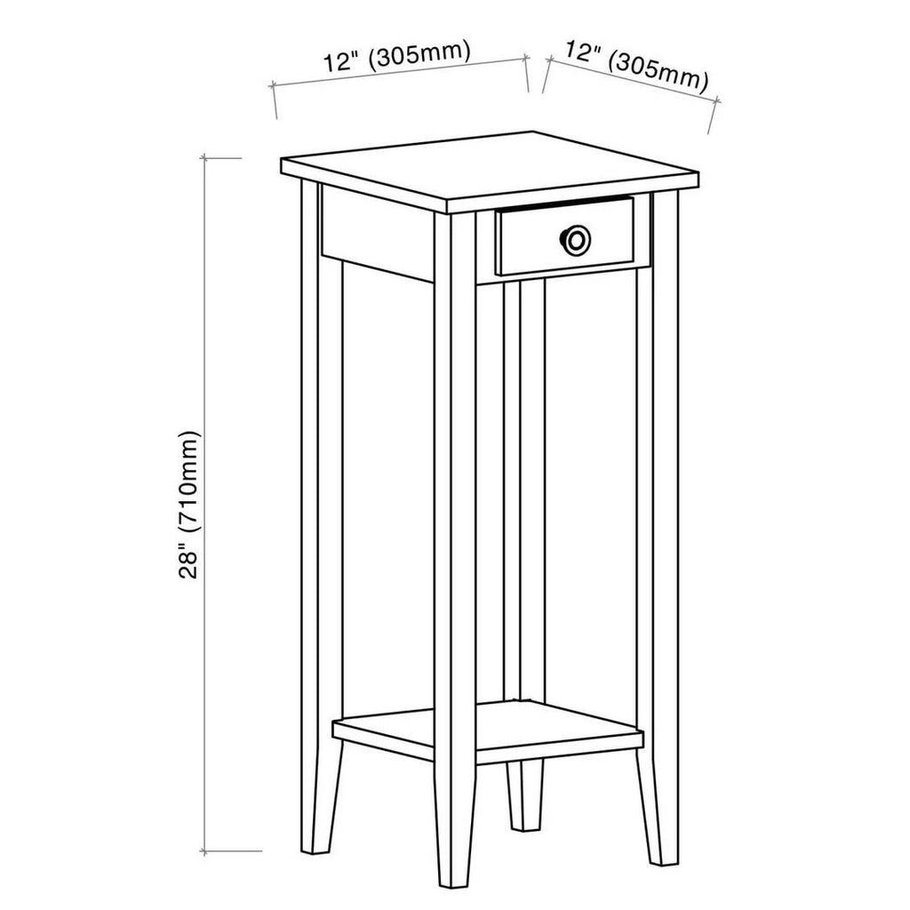2-Tier Acacia Wood Plant Table with Drawer Y24181