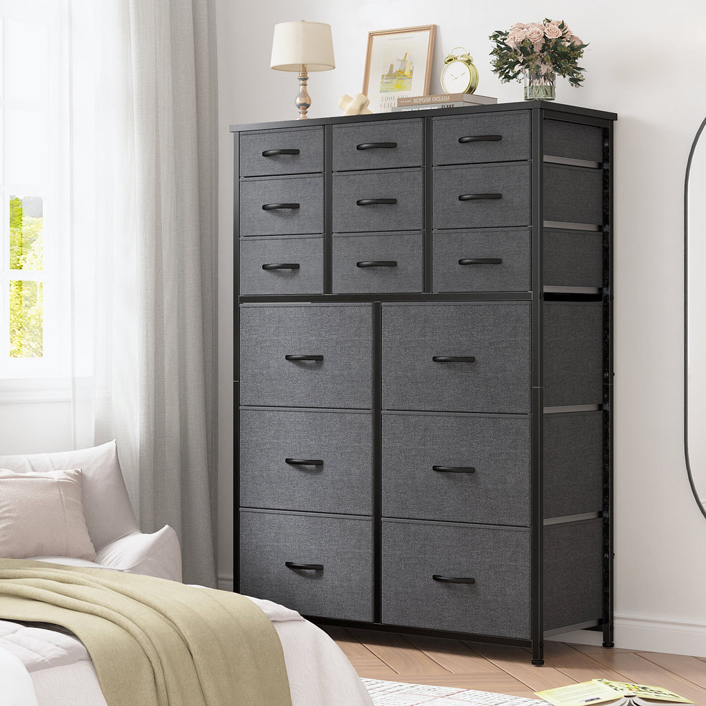 14 Drawer Charcoal Black Dresser Z9198