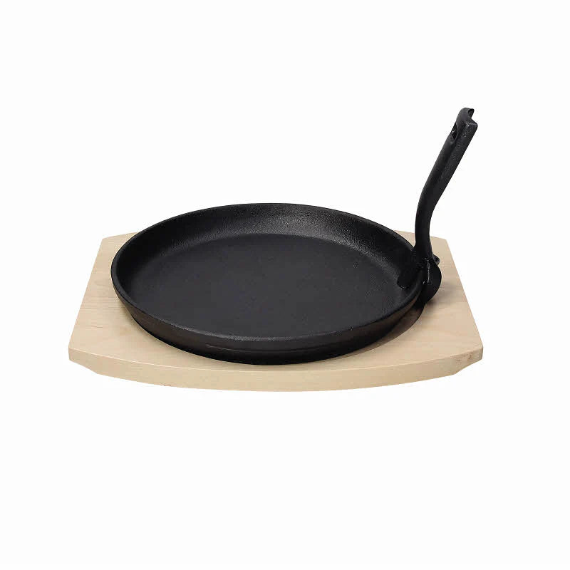 Cast Iron Round Frying Pan with Beech Trivet 21cm V287684