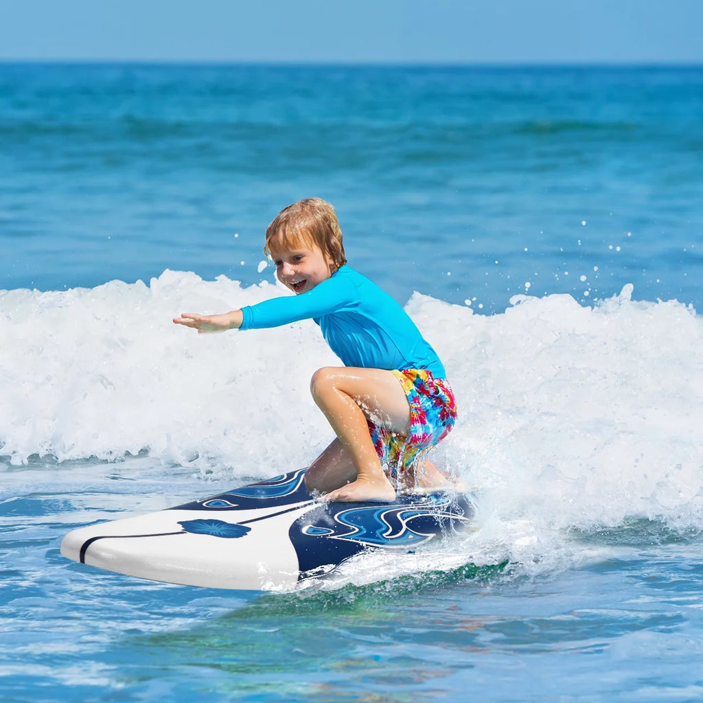 Inflatable Surfboard with Safety Leash White R1001