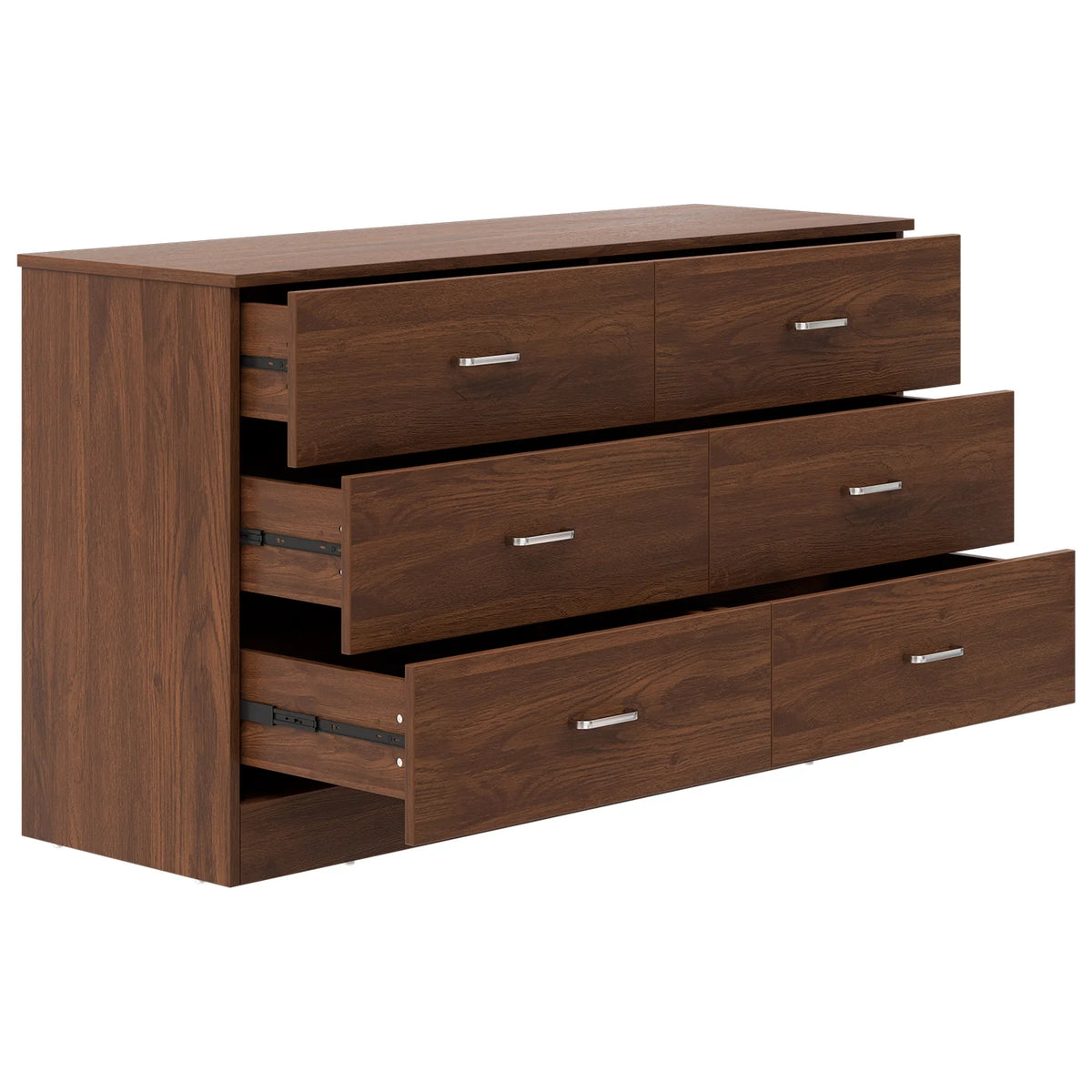 White 6 Drawer Wood Double Dresser N645