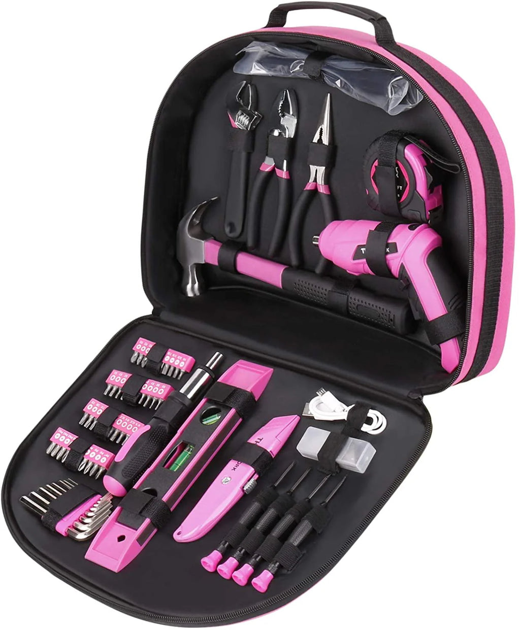 122-Piece Pink Tool Kit with 3.6V Electric Screwdriver R3170