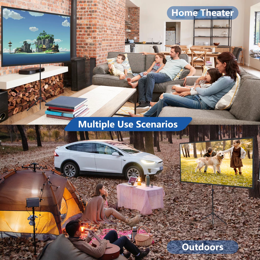 Portable Projector Screen with Stand, 80 Inch 16:9 Tripod Projection Screen P793983