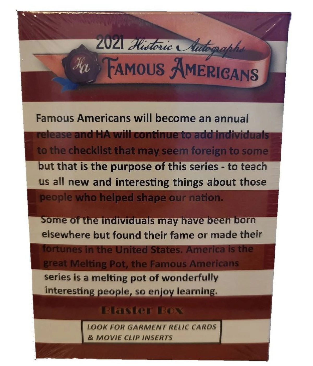 2021 Famous Americans Trading Card Blaster Box D219