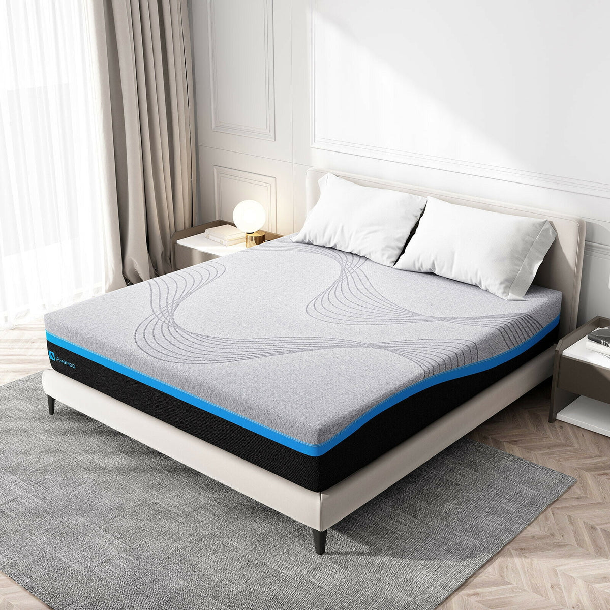 10 Inch Grey Queen Gel Memory Foam Mattress P64145