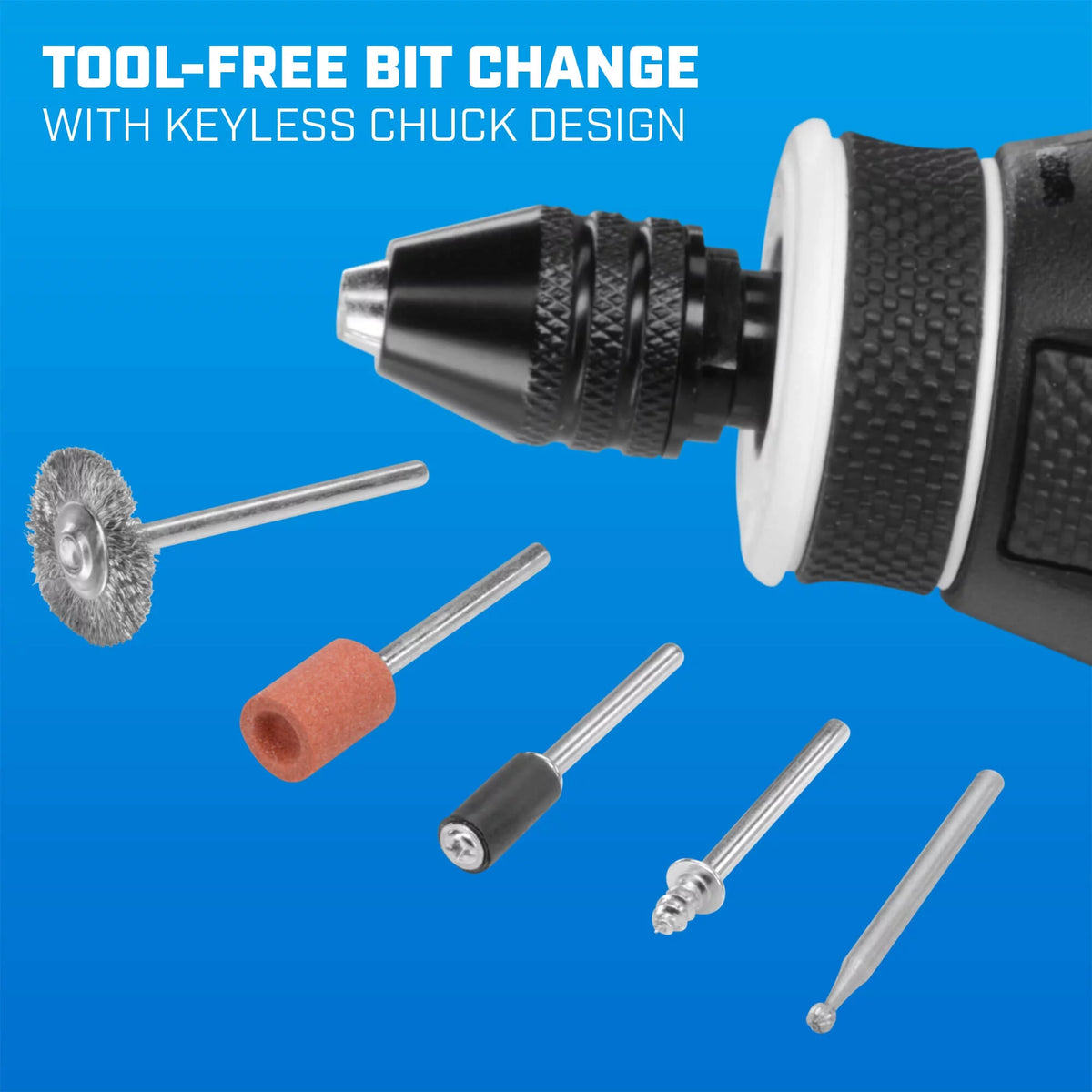 1 Amp 2-Speed Rotary Tool Kit with 10 Accessories Q13009
