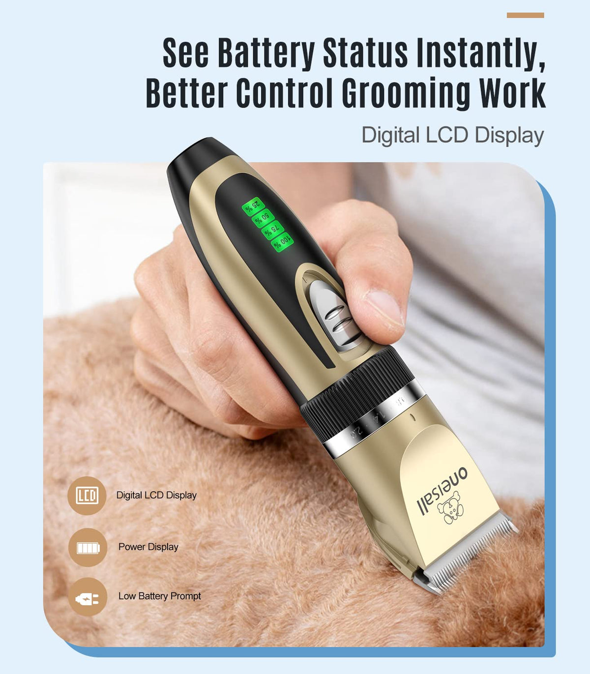 2 in 1 Low Noise Cordless Dog Clippers and Paw Trimmer Kit M27444
