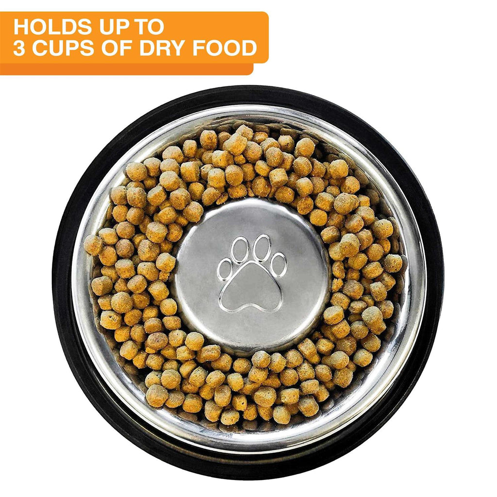 Stainless Steel Slow Feed Bowl Non-Tip & Non-Skid E3836