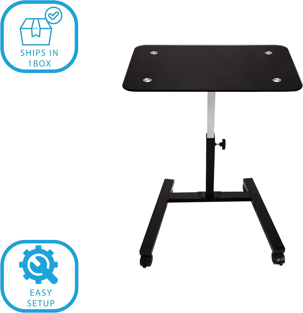 Black Height Adjustable Mobile Laptop Desk Cart T206197