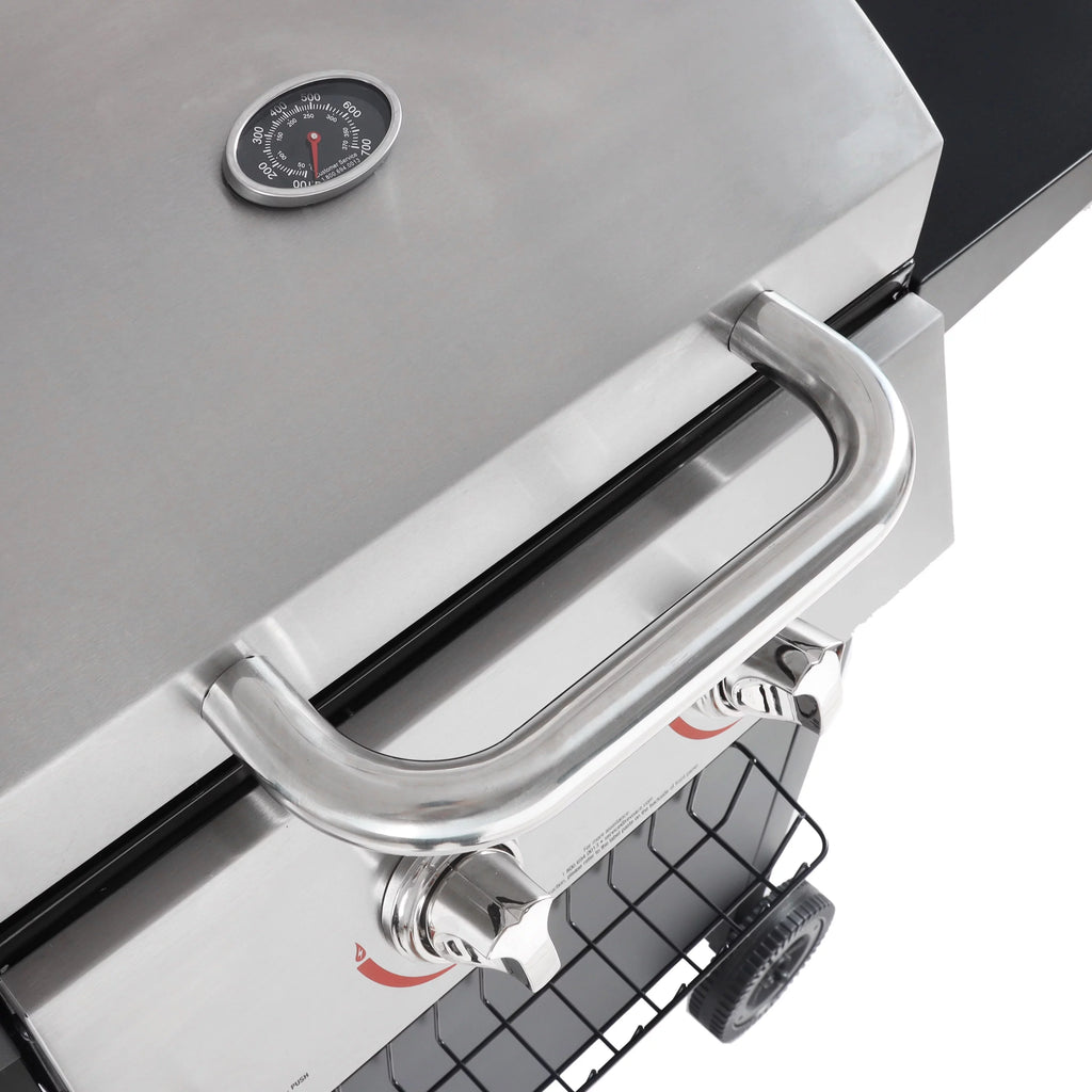 2-Burner Propane Gas Grill, Stainless and Black H443