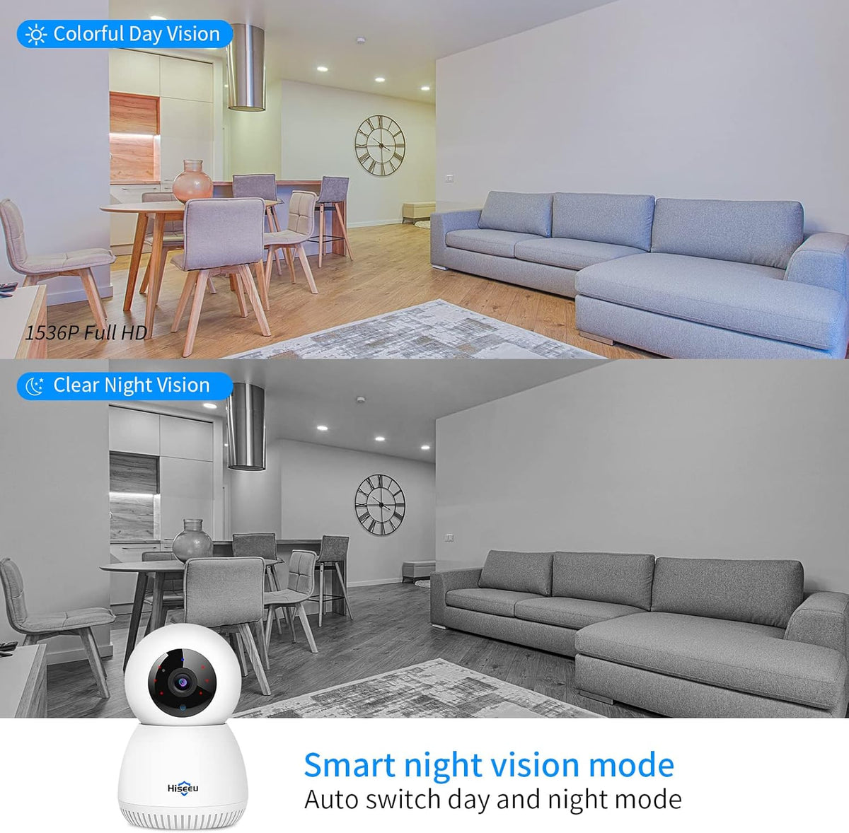 3MP Wireless Security Camera with Night Vision Pack of 2 D598