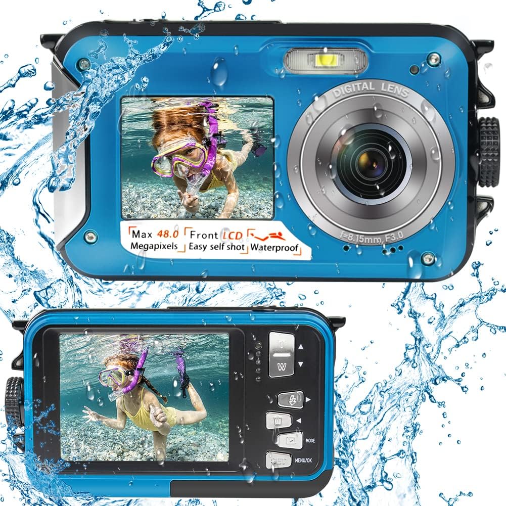 2.7K 48MP Waterproof Underwater Camera Dual Screen 16X Zoom A961625
