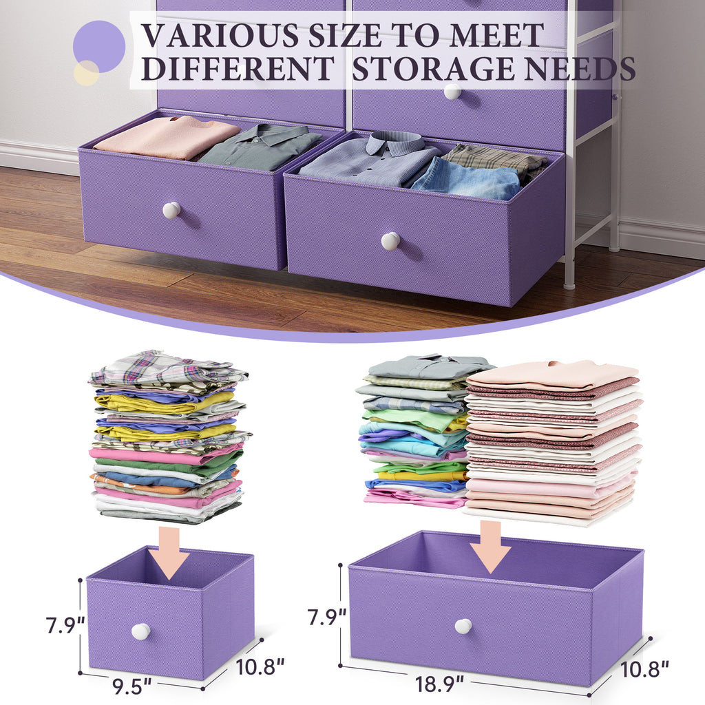 9 Drawer Fabric Dresser with Shelves I467