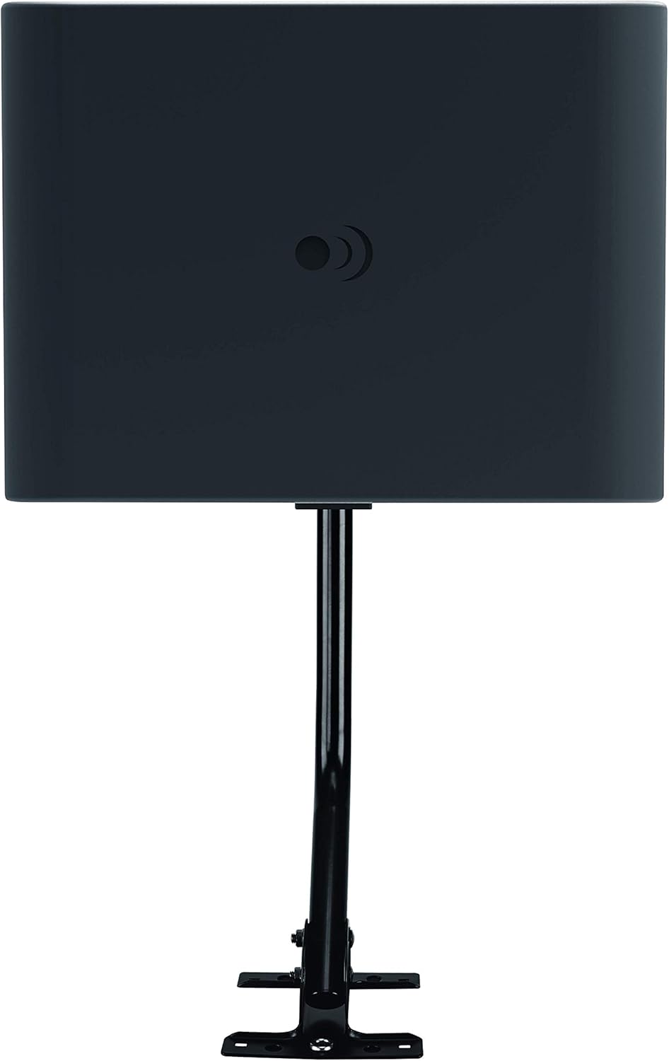 Amplified TV Antenna, 50+ Mile Range, UHF/VHF, Multi-Directional, Black/White/Paintable E427