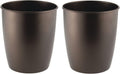 Round Metal Small Trash Can Wastebasket Bin 2 Pack Bronze R655